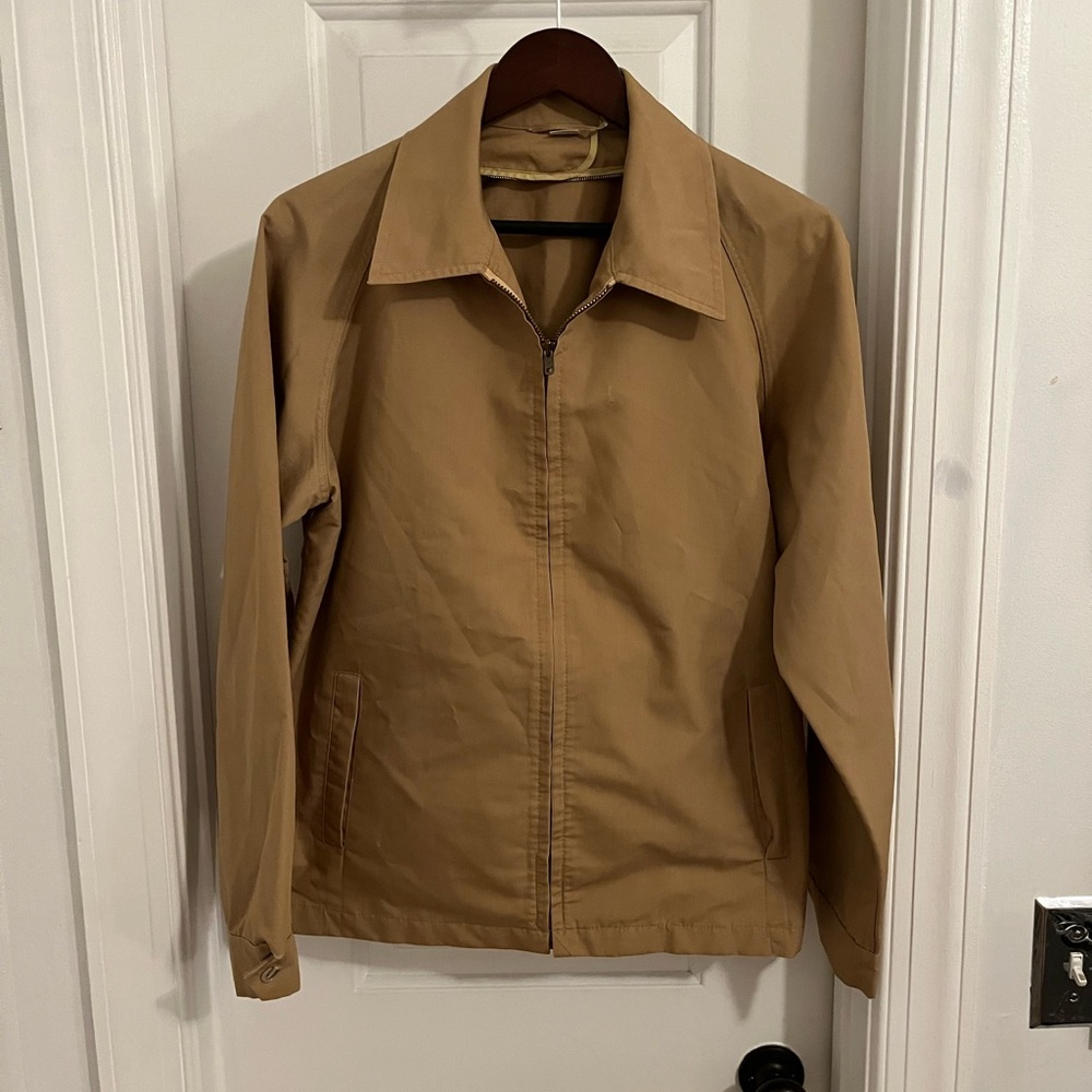 Vintage Khaki‎ Zip-Up Work Jacket Talon Zipper
